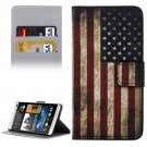 For HTC Desire 530 USA Flag Pattern Leather Case with Holder, Card Slots & Wallet
