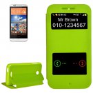For HTC Desire 510 Green Sand Flip Leather Case with Call Display ID & Holder