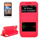 For HTC Desire 510 Magenta Sand Flip Leather Case with Call Display ID & Holder