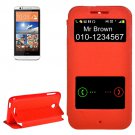 For HTC Desire 510 Red Sand Flip Leather Case with Call Display ID & Holder