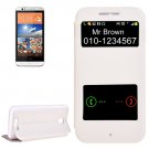 For HTC Desire 510 White Sand Flip Leather Case with Call Display ID & Holder