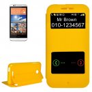 For HTC Desire 510 Yellow Sand Flip Leather Case with Call Display ID & Holder