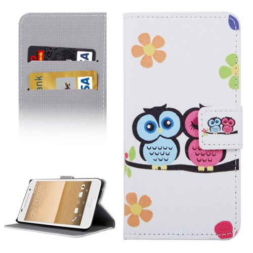 For HTC One A9 Owls Pattern Leather Case with Holder, Card Slots & Wallet