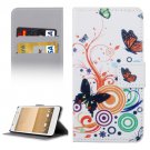 For HTC One A9 Flowers Pattern Leather Case with Holder, Card Slots & Wallet