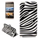 For HTC One E9+ Zebra Pattern Leather Case with Holder, Card Slots & Wallet