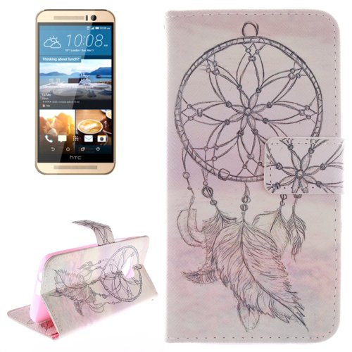 For HTC One M9 Cap 2 Pattern Leather Case with Holder, Card Slots & Wallet