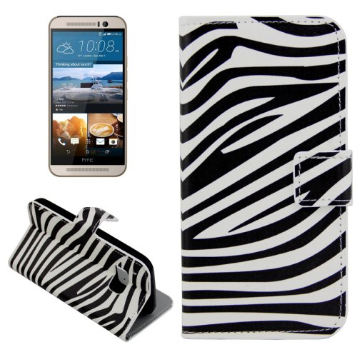 For HTC One M9 Zebra Pattern Leather Case with Holder, Card Slots & Wallet