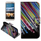 For HTC One M9 Star Pattern Leather Case with Holder, Card Slots & Wallet