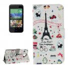 For HTC Desire 526G Scenery Pattern Leather Case with Holder, Card Slots & Wallet