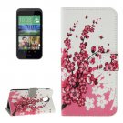 For HTC Desire 526G Flower Pattern Leather Case with Holder, Card Slots & Wallet