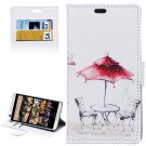 For HTC Desire 626 Kiosk Pattern Leather Case with Holder, Card Slots & Wallet
