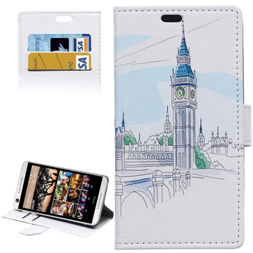 For HTC Desire 626 Big Ben Pattern Leather Case with Holder, Card Slots & Wallet