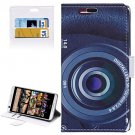 For HTC Desire 626 Lens Pattern Leather Case with Holder, Card Slots & Wallet