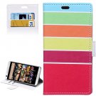 For HTC Desire 626 Stripe Pattern Leather Case with Holder, Card Slots & Wallet