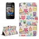 For HTC Desire 310 Owl Pattern Leather Case with Holder, Card Slots & Wallet