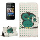 For HTC Desire 310 Owl Pattern Leather Case with Holder, Card Slots & Wallet