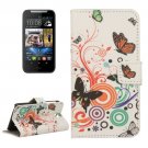 For HTC Desire 310 Butterfly Pattern Leather Case with Holder, Card Slots & Wallet
