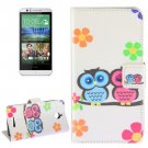 For HTC Desire 510 Owl Pattern Leather Case with Holder, Card Slots & Wallet