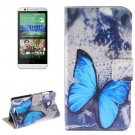For HTC Desire 510 Butterfly Pattern Leather Case with Holder, Card Slots & Wallet