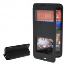For HTC Desire 820 Black Flip Leather Case with Call Display ID & Holder