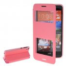 For HTC Desire 820 Pink Flip Leather Case with Call Display ID & Holder
