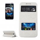 For HTC Desire 616 White Flip Leather Case with Call Display ID & Holder