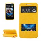 For HTC Desire 616 Yellow Flip Leather Case with Call Display ID & Holder
