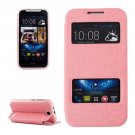 For HTC Desire 310 Pink Oracle Leather Case with Call Display ID & Holder