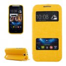 For HTC Desire 310 Yellow Oracle Leather Case with Call Display ID & Holder