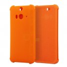 For HTC Butterfly 2 Orange Smart Cover Flip Dot View Protective Case