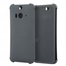 For HTC Butterfly 2 Grey Smart Cover Flip Dot View Protective Case