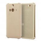 For HTC Butterfly 2 Gold Smart Cover Flip Dot View Protective Case