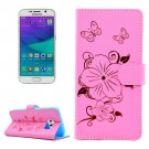 For Galaxy S6 Butterfly Pink Leather Case with Holder, Card Slots & Wallet