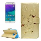 For Galaxy S6 Butterfly Gold Leather Case with Holder, Card Slots & Wallet
