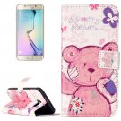 For Galaxy S6 Bear Pattern Leather Case with Holder, Card Slots & Wallet
