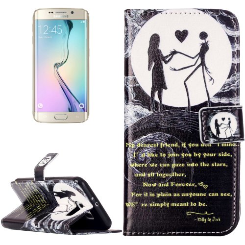 For Galaxy S6 Lovers Pattern Leather Case with Holder, Card Slots & Wallet