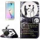 For Galaxy S6 Lovers Pattern Leather Case with Holder, Card Slots & Wallet