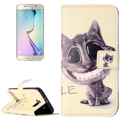 For Galaxy S6 Cat Pattern Leather Case with Holder, Card Slots & Wallet