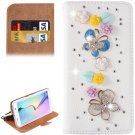 For Galaxy S6 Butterfly Diamond Leather Case with Holder & Card Slots