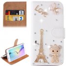 For Galaxy S6 Little Bear Diamond Leather Case with Holder & Card Slots