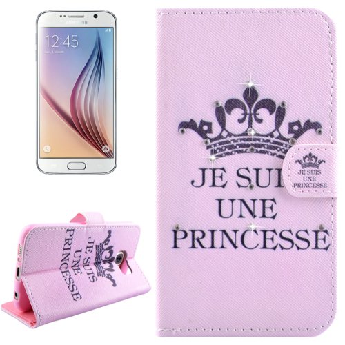 For Galaxy S6 Princess Pattern Leather Case with Holder, Card Slots & Wallet