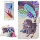 For Galaxy S6 Poult Pattern Leather Case with Holder, Card Slots & Wallet