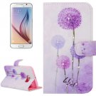 For Galaxy S6 Dandelions Pattern Leather Case with Holder, Card Slots & Wallet