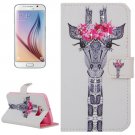 For Galaxy S6 Girafe Pattern Leather Case with Holder, Card Slots & Wallet