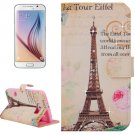 For Galaxy S6 Tower Pattern Leather Case with Holder, Card Slots & Wallet