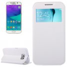 For Galaxy S6 White Crazy Horse Leather Case with Card Slot & Caller ID