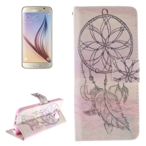 For Galaxy S6 Windbell Pattern Leather Case with Holder, Card Slots & Wallet