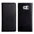 For Galaxy S6 Litchi Texture Black Flip Leather Case with Card Slots