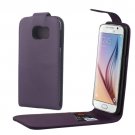 For Galaxy S6 Purple Colorful Vertical Flip Magnetic Button Leather Case