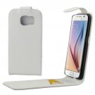 For Galaxy S6 White Colorful Vertical Flip Magnetic Button Leather Case